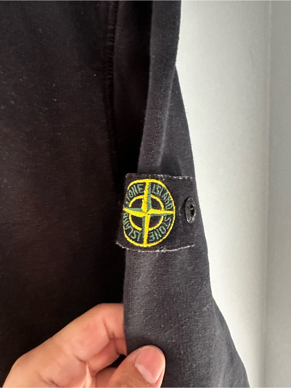 Stone Island Black Crewneck Pullover with Compass Badge Junior 12 ~Women’s S - Picture 2 of 6